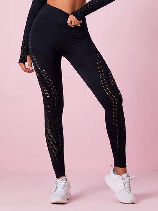 ZASUWA Female Lift Legging Net Solid Color High-waist Leggings