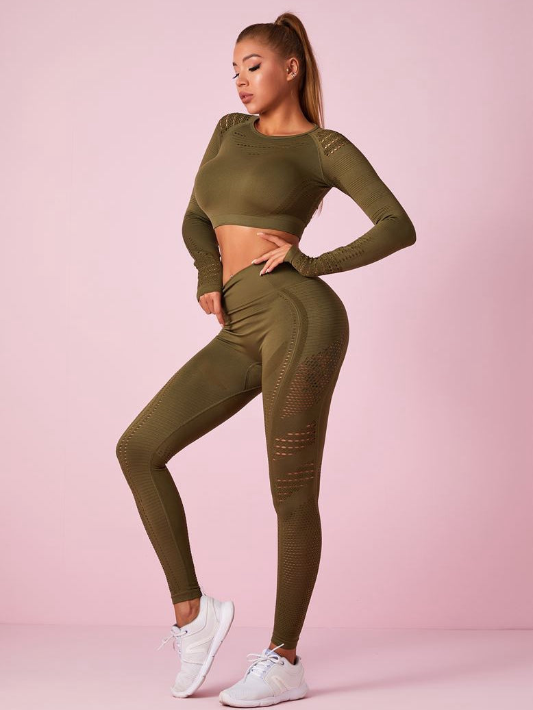 ZASUWA Female Long Sleeve Knit Seamless Fitness Long Sleeves