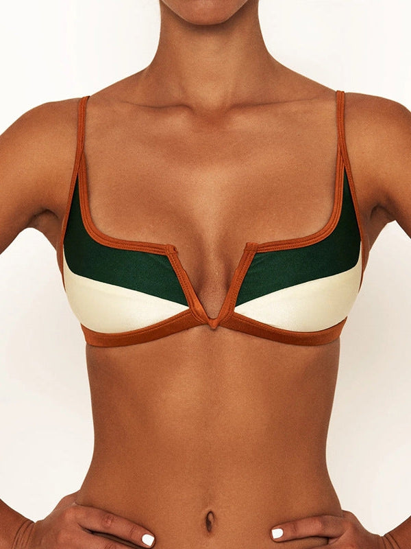 ZASUWA Female internationality Stylish Contrast Color Bikini Set