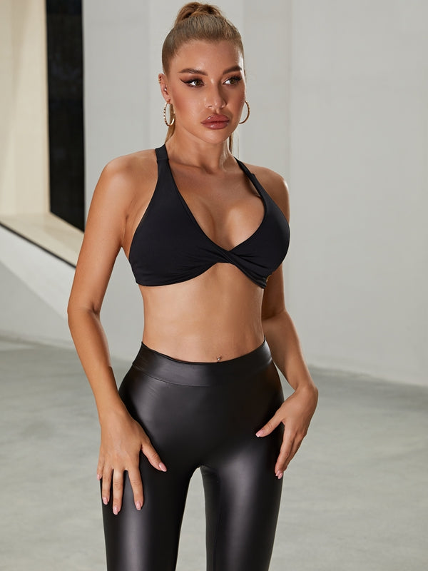 ZASUWA Female Twist Cross Back Sports Bras