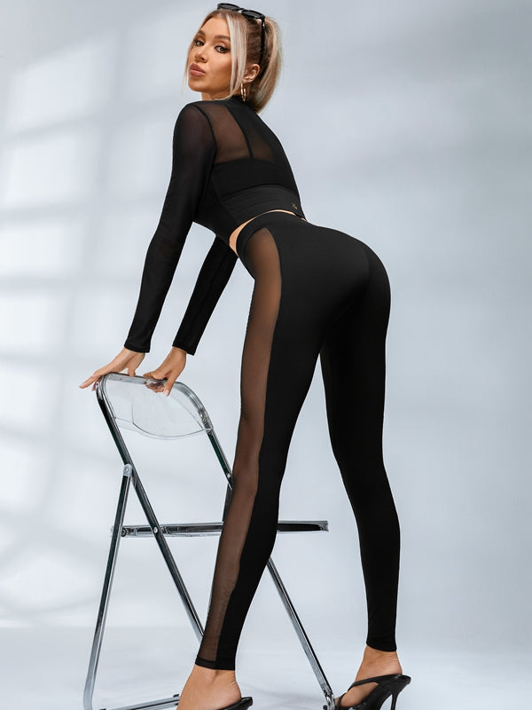 ZASUWA Female Sexy Sheer Mesh Long Sleeves