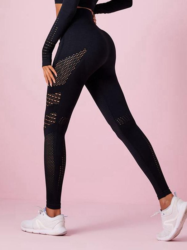 ZASUWA Female Lift Legging Net Solid Color High-waist Leggings
