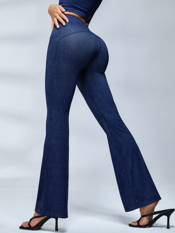 ZASUWA Female Hollow Out Faux Denim Quick Dry Tank