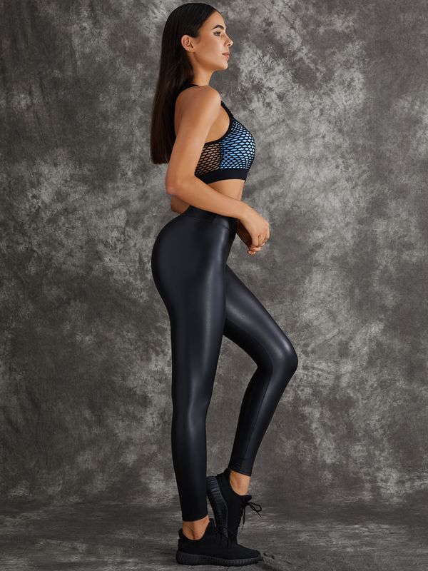 ZASUWA Female High Impact Shockproof Faux Leather Leggings